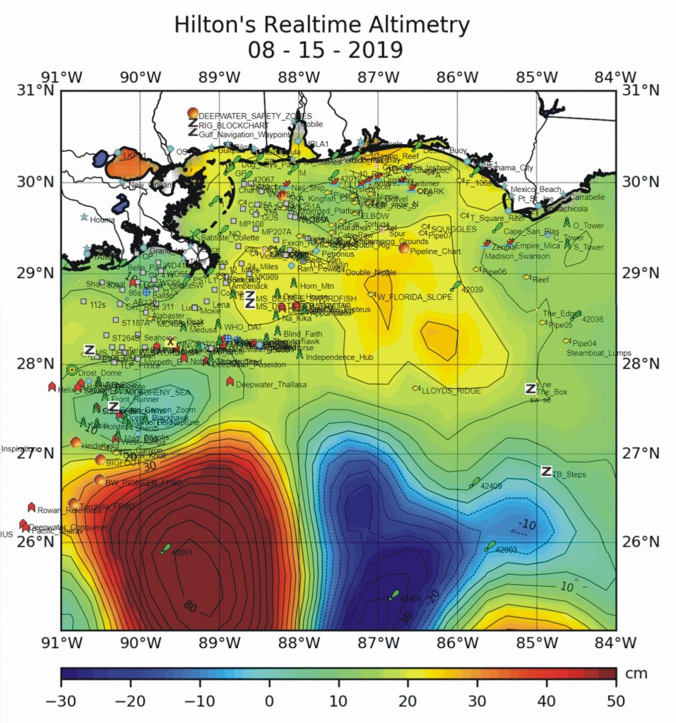 satellite altimetry charts, what is upwelling